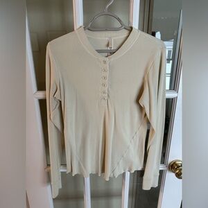 Skims ribbed Henley long sleeve shirt